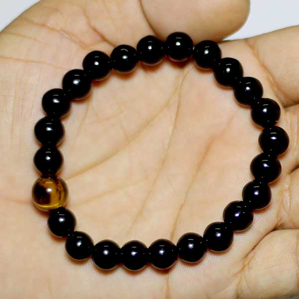 Black Agate with Tiger eyes Crystal Bracelet